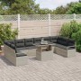 Conjunto de sofá de jardín 11 pcs Gris claro 100 x 55 x 73 cm