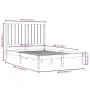 Solid white pine wood bed frame 140x200 cm by vidaXL, Beds and slatted bases - Ref: Foro24-3104414, Price: 147,49 €, Discount: %