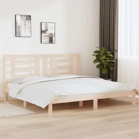 Solid pine wood bed frame 200x200 cm by vidaXL, Beds and slatted bases - Ref: Foro24-3104368, Price: 126,72 €, Discount: %
