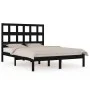 Solid black pine wood bed frame 200x200 cm by vidaXL, Beds and slatted bases - Ref: Foro24-3104502, Price: 159,68 €, Discount: %
