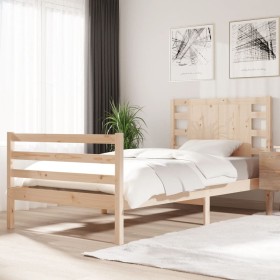 Estructura de cama madera maciza de pino 100x200 cm