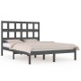 Solid gray pine wood bed frame 200x200 cm by vidaXL, Beds and slatted bases - Ref: Foro24-3104500, Price: 161,60 €, Discount: %