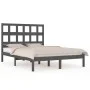 Solid gray pine wood bed frame 200x200 cm by vidaXL, Beds and slatted bases - Ref: Foro24-3104500, Price: 159,56 €, Discount: %