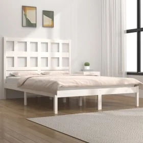Solid white pine wood bed frame 120x200 cm by vidaXL, Beds and slatted bases - Ref: Foro24-3104474, Price: 114,22 €, Discount: %