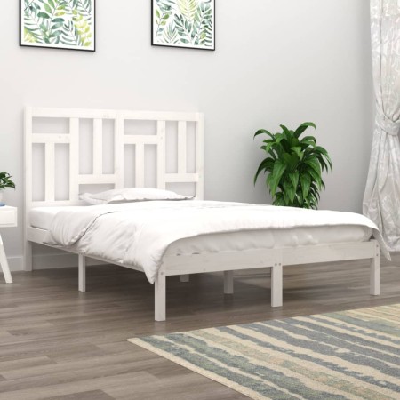 Massiver Bettrahmen aus weißem Kiefernholz, 140 x 190 cm von vidaXL, Betten und Lattenroste - Ref: Foro24-3104524, Preis: 130...