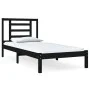 Estructura de cama madera maciza de pino negra 100x200 cm de vidaXL, Camas y somieres - Ref: Foro24-3104342, Precio: 118,82 €...