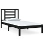 Solid black pine wood bed frame 100x200 cm by vidaXL, Beds and slatted bases - Ref: Foro24-3104342, Price: 120,36 €, Discount: %