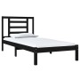 Estructura de cama madera maciza de pino negra 100x200 cm de vidaXL, Camas y somieres - Ref: Foro24-3104342, Precio: 120,30 €...