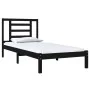 Estructura de cama madera maciza de pino negra 100x200 cm de vidaXL, Camas y somieres - Ref: Foro24-3104342, Precio: 118,82 €...