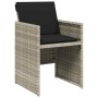 Set comedor jardín y cojines 13 pzas ratán sintético gris claro