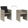Set comedor jardín y cojines 13 pzas ratán sintético gris claro