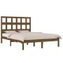 Honey brown solid pine wood bed frame 200x200 cm by vidaXL, Beds and slatted bases - Ref: Foro24-3104501, Price: 160,10 €, Di...