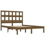 Estructura de cama madera maciza de pino marrón miel 200x200 cm de vidaXL, Camas y somieres - Ref: Foro24-3104501, Precio: 16...