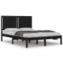 Estructura de cama de madera maciza de pino negra 140x190 cm de vidaXL, Camas y somieres - Ref: Foro24-3104397, Precio: 169,0...