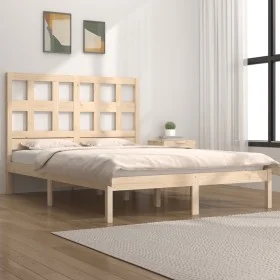 Solid pine wood bed frame 120x190 cm by vidaXL, Beds and slatted bases - Ref: Foro24-3104448, Price: 107,16 €, Discount: %