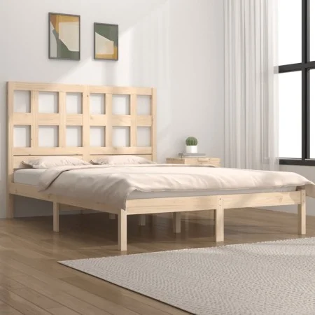 Solid pine wood bed frame 120x190 cm by vidaXL, Beds and slatted bases - Ref: Foro24-3104448, Price: 107,16 €, Discount: %