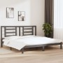 Solid gray pine wood bed frame 200x200 cm by vidaXL, Beds and slatted bases - Ref: Foro24-3104370, Price: 159,97 €, Discount: %