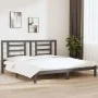 Solid gray pine wood bed frame 200x200 cm by vidaXL, Beds and slatted bases - Ref: Foro24-3104370, Price: 157,94 €, Discount: %