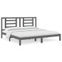 Solid gray pine wood bed frame 200x200 cm by vidaXL, Beds and slatted bases - Ref: Foro24-3104370, Price: 159,97 €, Discount: %