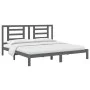 Solid gray pine wood bed frame 200x200 cm by vidaXL, Beds and slatted bases - Ref: Foro24-3104370, Price: 157,94 €, Discount: %