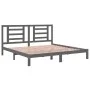 Solid gray pine wood bed frame 200x200 cm by vidaXL, Beds and slatted bases - Ref: Foro24-3104370, Price: 157,94 €, Discount: %