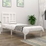 Estructura de cama madera maciza de pino blanco 90x200 cm de vidaXL, Camas y somieres - Ref: Foro24-3104529, Precio: 89,49 €,...
