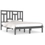 Solid gray pine wood bed frame 200x200 cm by vidaXL, Beds and slatted bases - Ref: Foro24-3104565, Price: 157,13 €, Discount: %