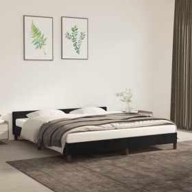 Bed frame with black velvet headboard 180x200 cm by vidaXL, Beds and slatted bases - Ref: Foro24-347587, Price: 132,43 €, Dis...