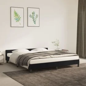 Bed frame with black velvet headboard 180x200 cm by vidaXL, Beds and slatted bases - Ref: Foro24-347587, Price: 130,93 €, Dis...