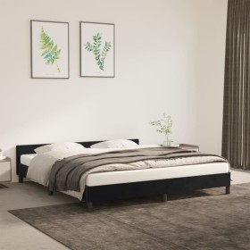 Estructura de cama con cabecero de terciopelo negro 180x200 cm
