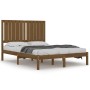 Estructura de cama doble madera maciza marrón miel 120x190 cm