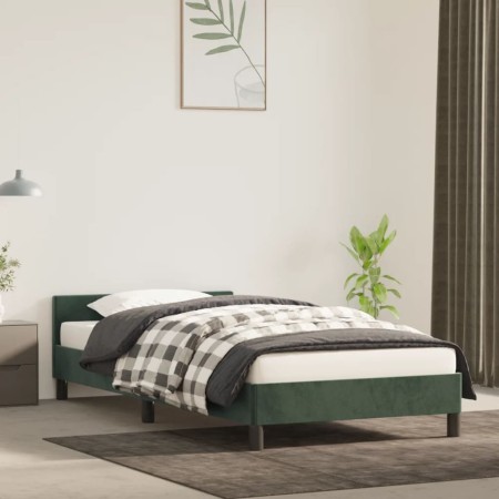 Bettgestell aus dunkelgrünem Samt mit Kopfteil 80x200 cm von vidaXL, Betten und Lattenroste - Ref: Foro24-347540, Preis: 85,9...