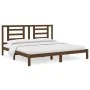 Honey brown solid pine wood bed frame 200x200 cm by vidaXL, Beds and slatted bases - Ref: Foro24-3104371, Price: 158,47 €, Di...