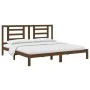 Honey brown solid pine wood bed frame 200x200 cm by vidaXL, Beds and slatted bases - Ref: Foro24-3104371, Price: 158,47 €, Di...