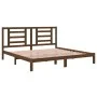 Honey brown solid pine wood bed frame 200x200 cm by vidaXL, Beds and slatted bases - Ref: Foro24-3104371, Price: 158,47 €, Di...