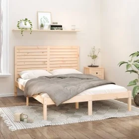 Solid pine wood bed frame 120x200 cm by vidaXL, Beds and slatted bases - Ref: Foro24-3104603, Price: 126,31 €, Discount: %