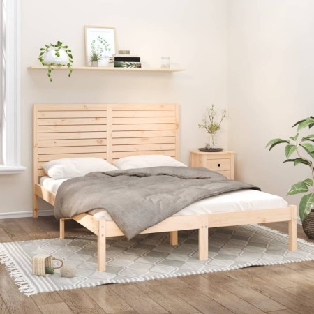 Bettgestell aus massivem Kiefernholz, 120 x 200 cm von vidaXL, Betten und Lattenroste - Ref: Foro24-3104603, Preis: 129,78 €,...