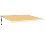 Retractable aluminum and yellow and white fabric awning 4.5x3 m by vidaXL, Awnings - Ref: Foro24-3154584, Price: 809,87 €, Di...