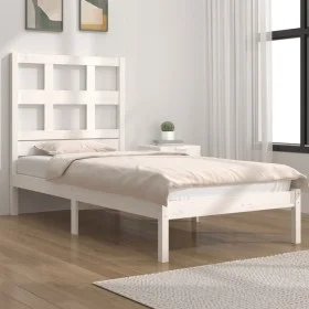 Solid white pine wood bed frame 90x200 cm by vidaXL, Beds and slatted bases - Ref: Foro24-3104464, Price: 90,00 €, Discount: %