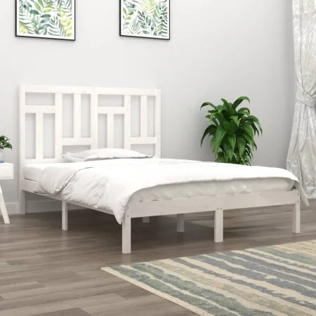 Solid white pine wood bed frame 200x200 cm by vidaXL, Beds and slatted bases - Ref: Foro24-3104564, Price: 134,81 €, Discount: %