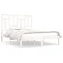 Solid white pine wood bed frame 200x200 cm by vidaXL, Beds and slatted bases - Ref: Foro24-3104564, Price: 134,81 €, Discount: %