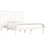 Solid white pine wood bed frame 200x200 cm by vidaXL, Beds and slatted bases - Ref: Foro24-3104564, Price: 134,81 €, Discount: %