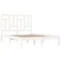 Solid white pine wood bed frame 200x200 cm by vidaXL, Beds and slatted bases - Ref: Foro24-3104564, Price: 134,81 €, Discount: %