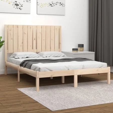 Solid pine wood bed frame 120x200 cm by vidaXL, Beds and slatted bases - Ref: Foro24-3104408, Price: 112,82 €, Discount: %