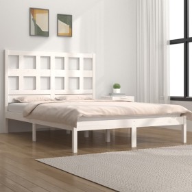 White solid wood bed frame Super King 180x200 cm by vidaXL, Beds and slatted bases - Ref: Foro24-3104494, Price: 145,99 €, Di...