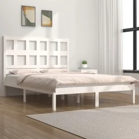 White solid wood bed frame Super King 180x200 cm by vidaXL, Beds and slatted bases - Ref: Foro24-3104494, Price: 141,91 €, Di...