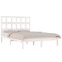 Weißer Massivholzbettrahmen Super King 180x200 cm von vidaXL, Betten und Lattenroste - Ref: Foro24-3104494, Preis: 145,99 €, ...