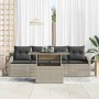 Conjunto de sofá de jardín 5 pcs Gris claro 100 x 55 x 73 cm