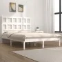Estructura de cama de madera maciza de pino blanco 140x190 cm de vidaXL, Camas y somieres - Ref: Foro24-3104459, Precio: 123,...