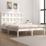 Massiver Bettrahmen aus weißem Kiefernholz, 140 x 190 cm von vidaXL, Betten und Lattenroste - Ref: Foro24-3104459, Preis: 125...